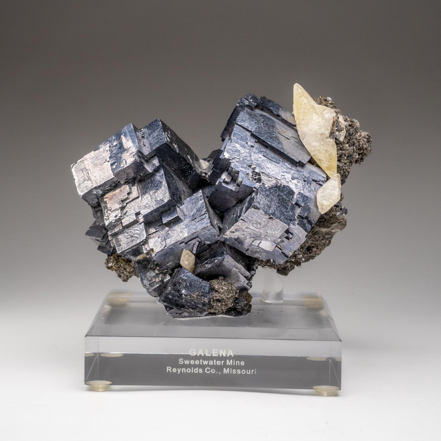 XXI secolo e contemporaneo Galena con calcite su calcopirite dalla miniera di Sweetwater, A. Reynolds & Co. in vendita