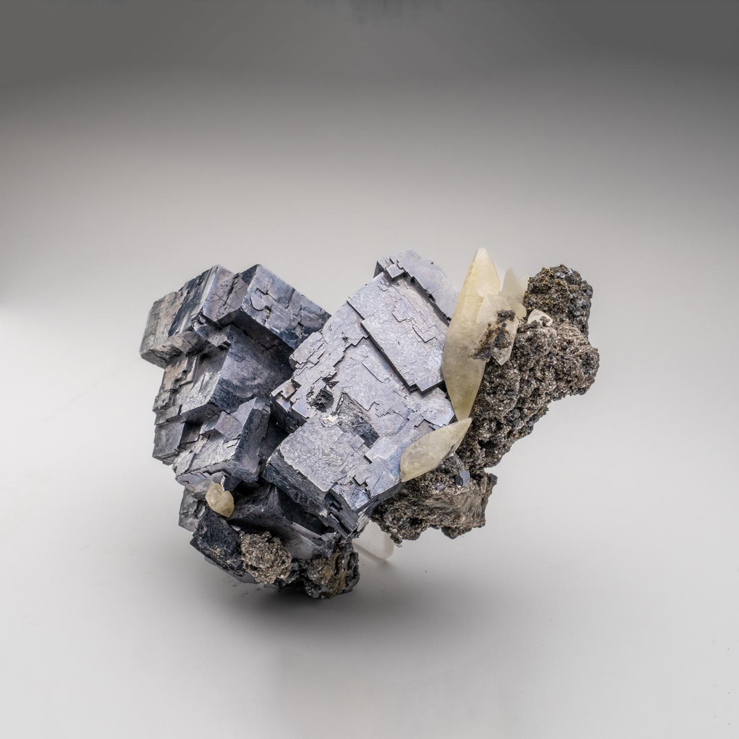 Galena con calcite su calcopirite dalla miniera di Sweetwater, A. Reynolds & Co. in vendita 2