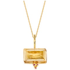 Galene Pendant in Citrine, 18 Karat Yellow Gold