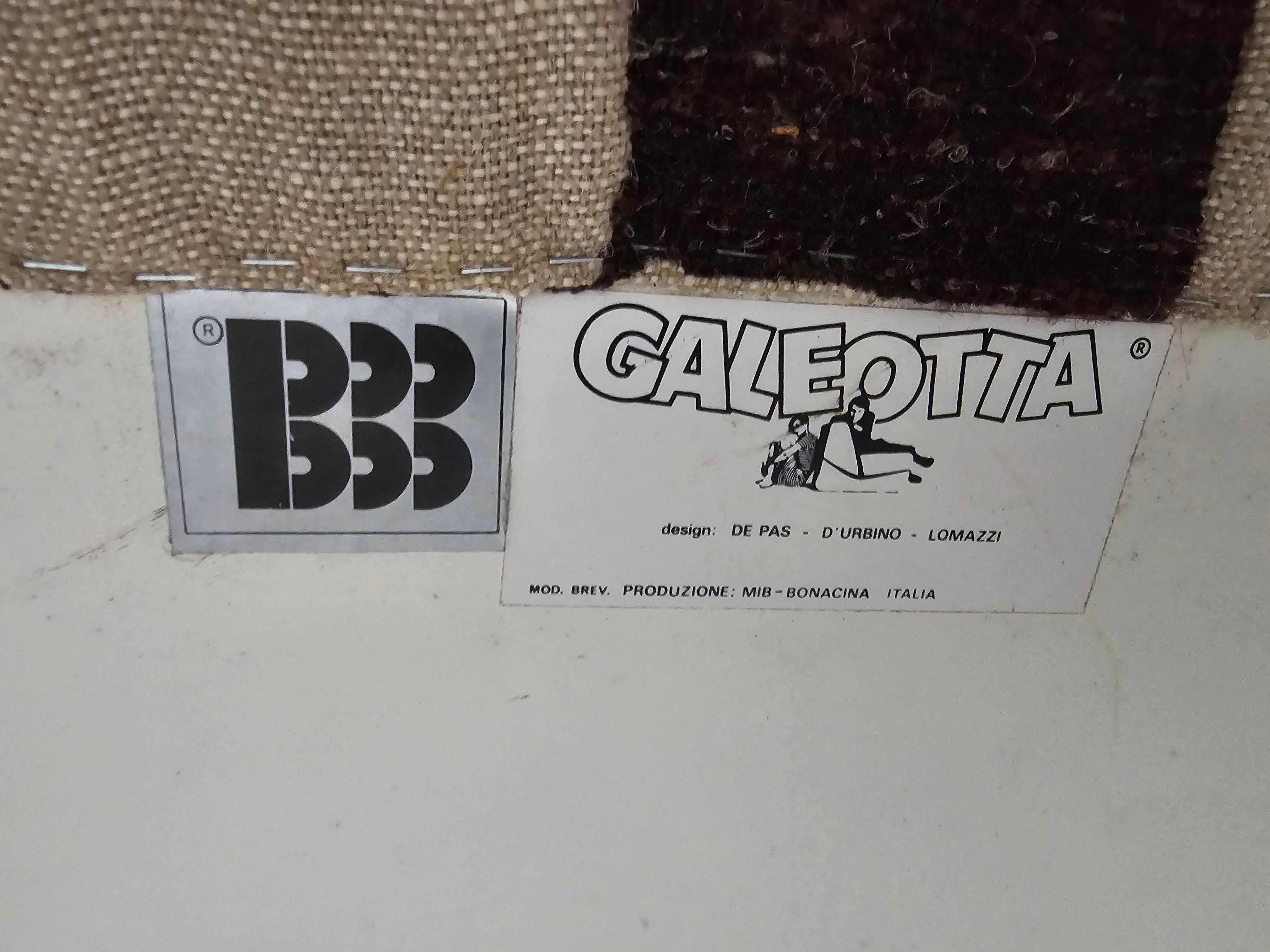 Sedie lounge Galeotta di De Pas, D'Urbino e Lomazzi per Bonacina, anni '60 6