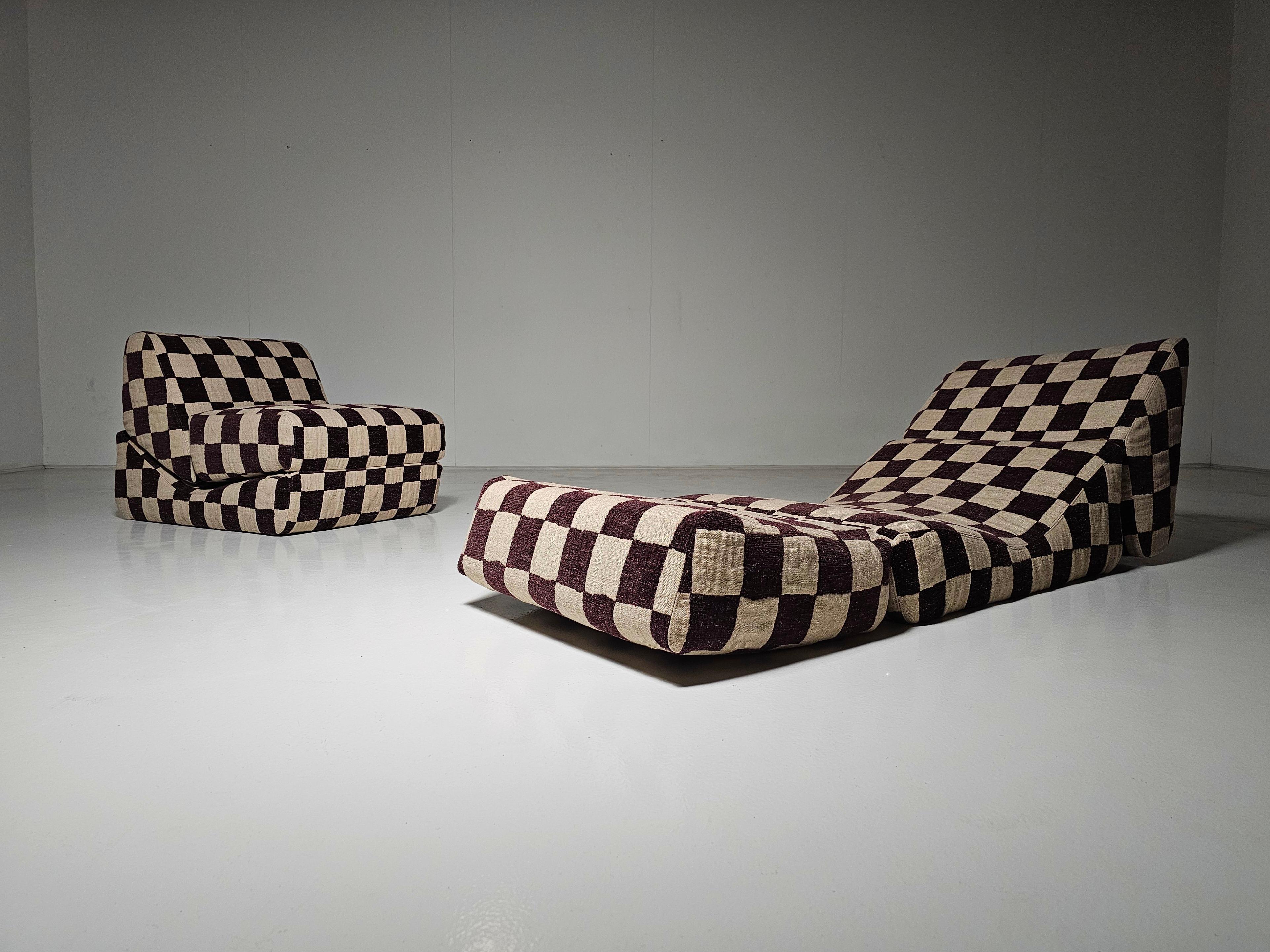 Europeo Sedie lounge Galeotta di De Pas, D'Urbino e Lomazzi per Bonacina, anni '60