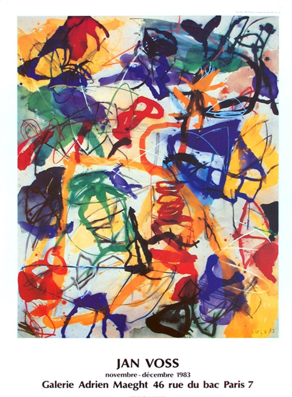 Galerie Adrien Maeght Original Poster by Jan Voss, 1983