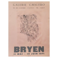 Originales Vintage-Ausstellungsplakat der Galerie Cavalero, Camille 'Bryen', 1971