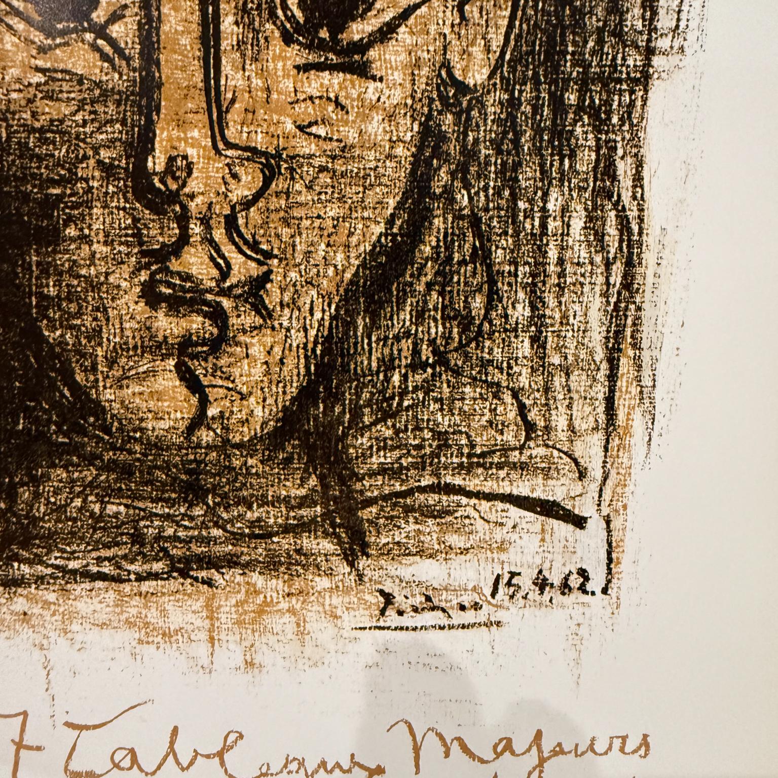 Mid-20th Century 1962 Galerie de l'Élysée Alex Maguy Poster by Pablo Picasso For Sale