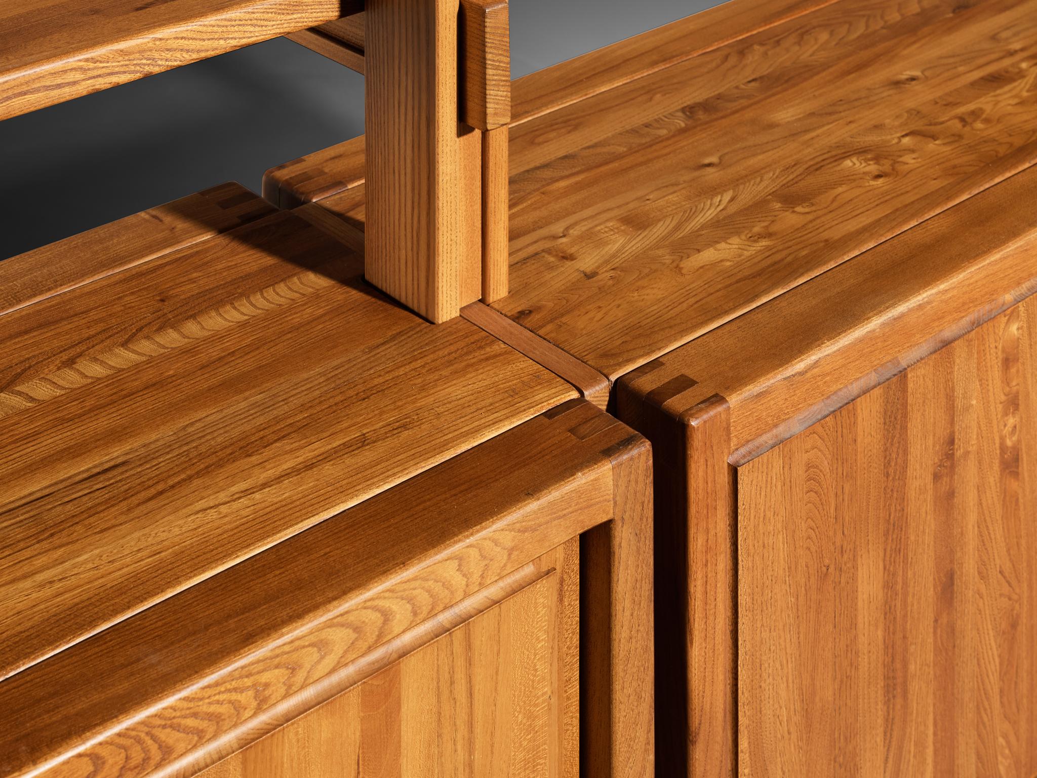 Galerie L'Orme Modular Room Divider or Wall Unit in Solid Elm For Sale 6