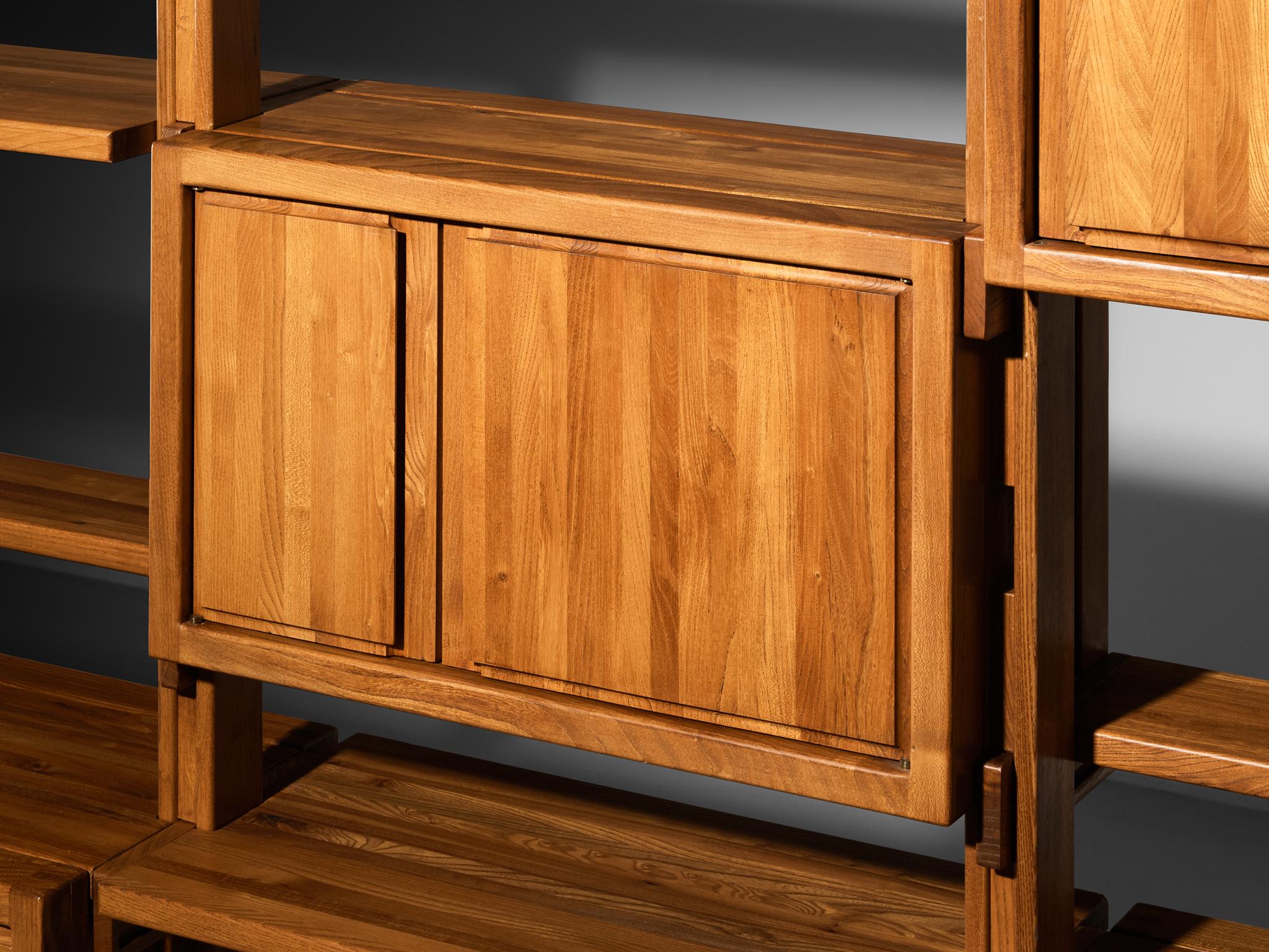 Galerie L'Orme Modular Room Divider or Wall Unit in Solid Elm For Sale 7