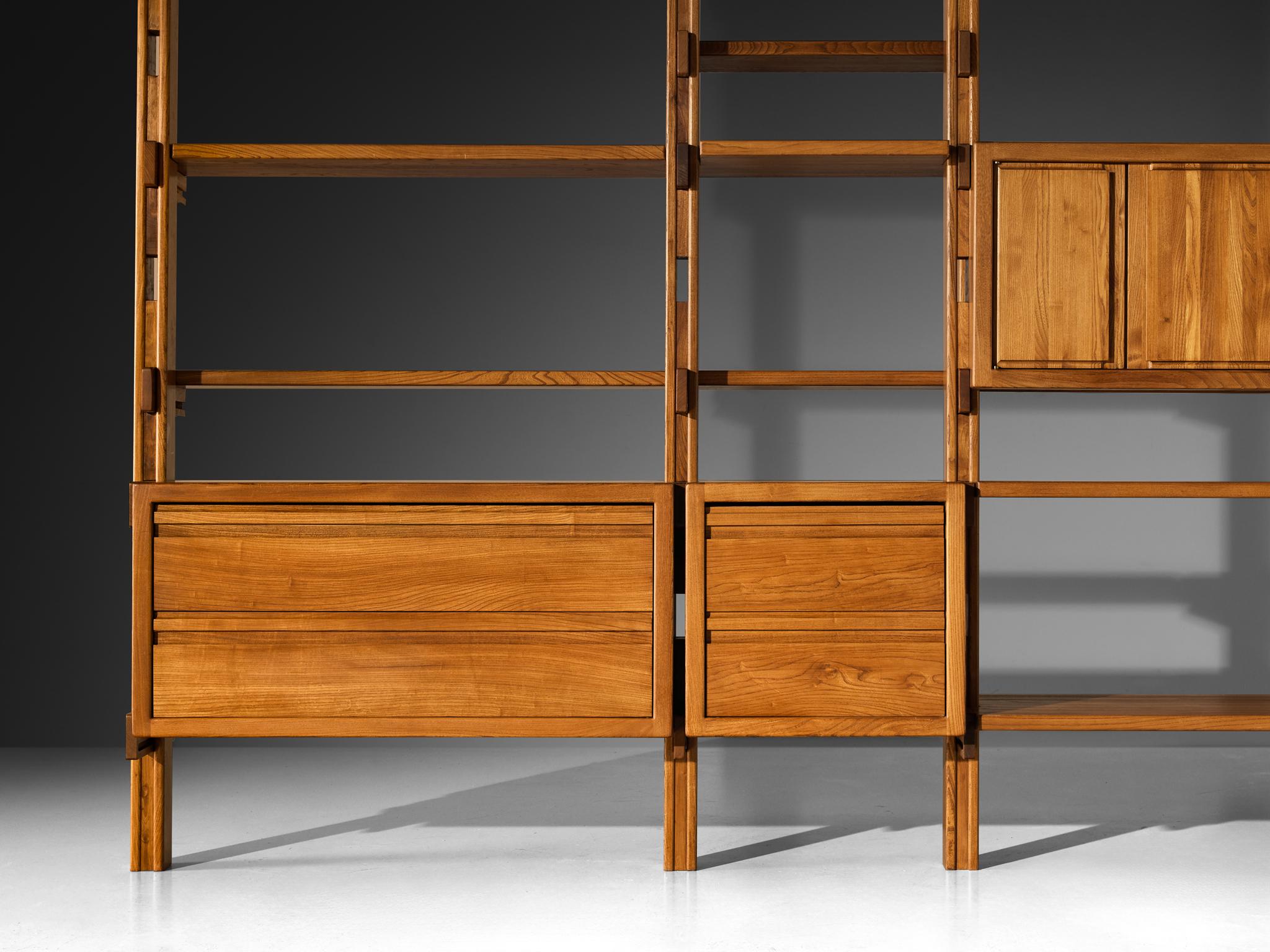 Galerie L'Orme Modular Room Divider or Wall Unit in Solid Elm For Sale 1