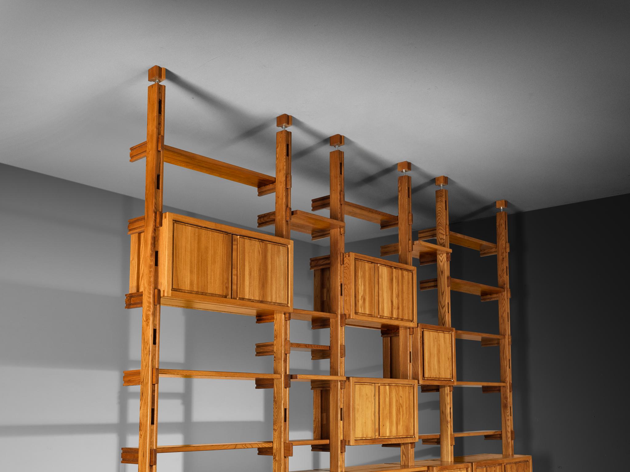 Galerie L'Orme Modular Room Divider or Wall Unit in Solid Elm For Sale 3