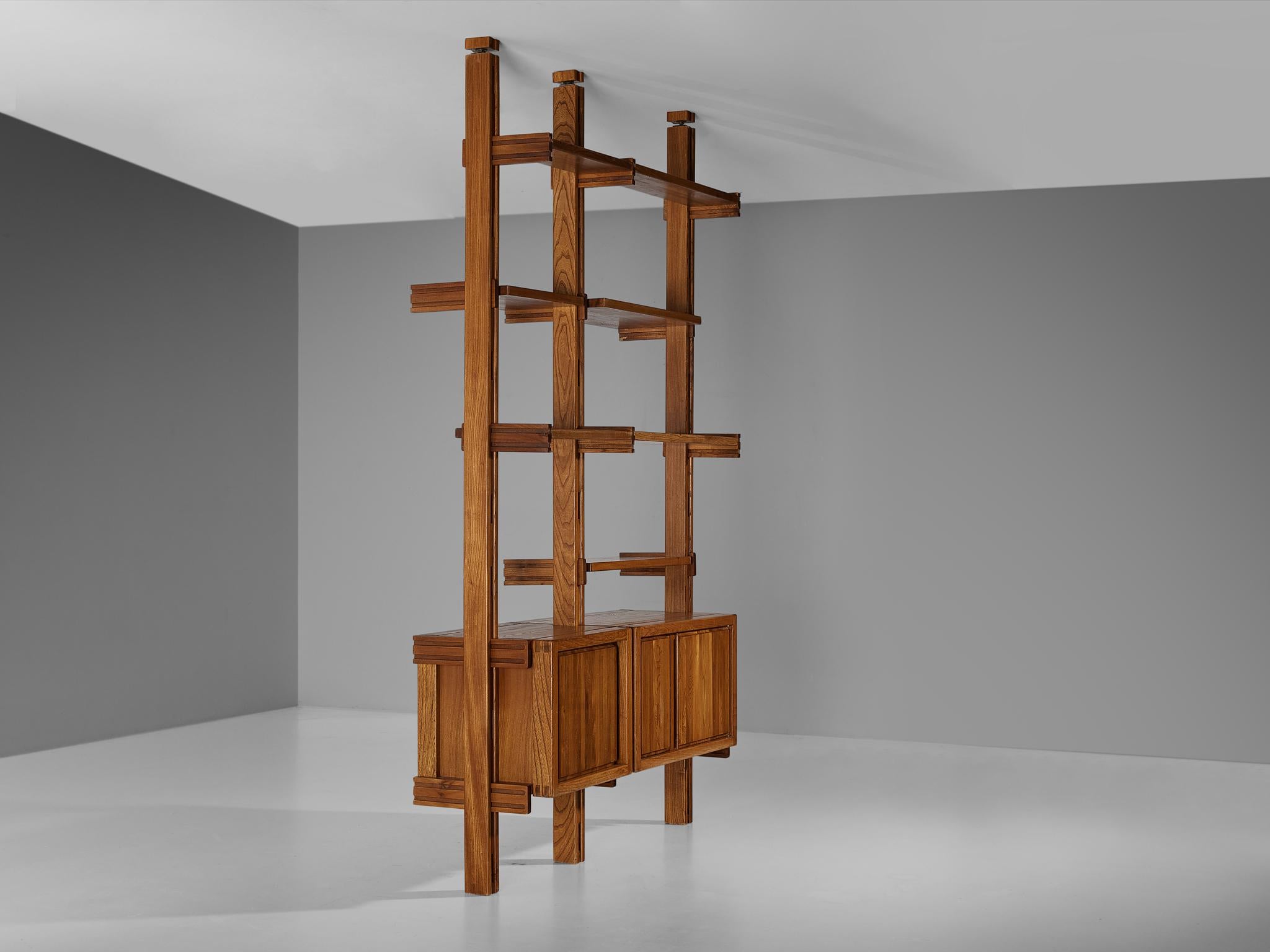 Galerie L'Orme Modular Wall Unit in Solid Elm For Sale 4
