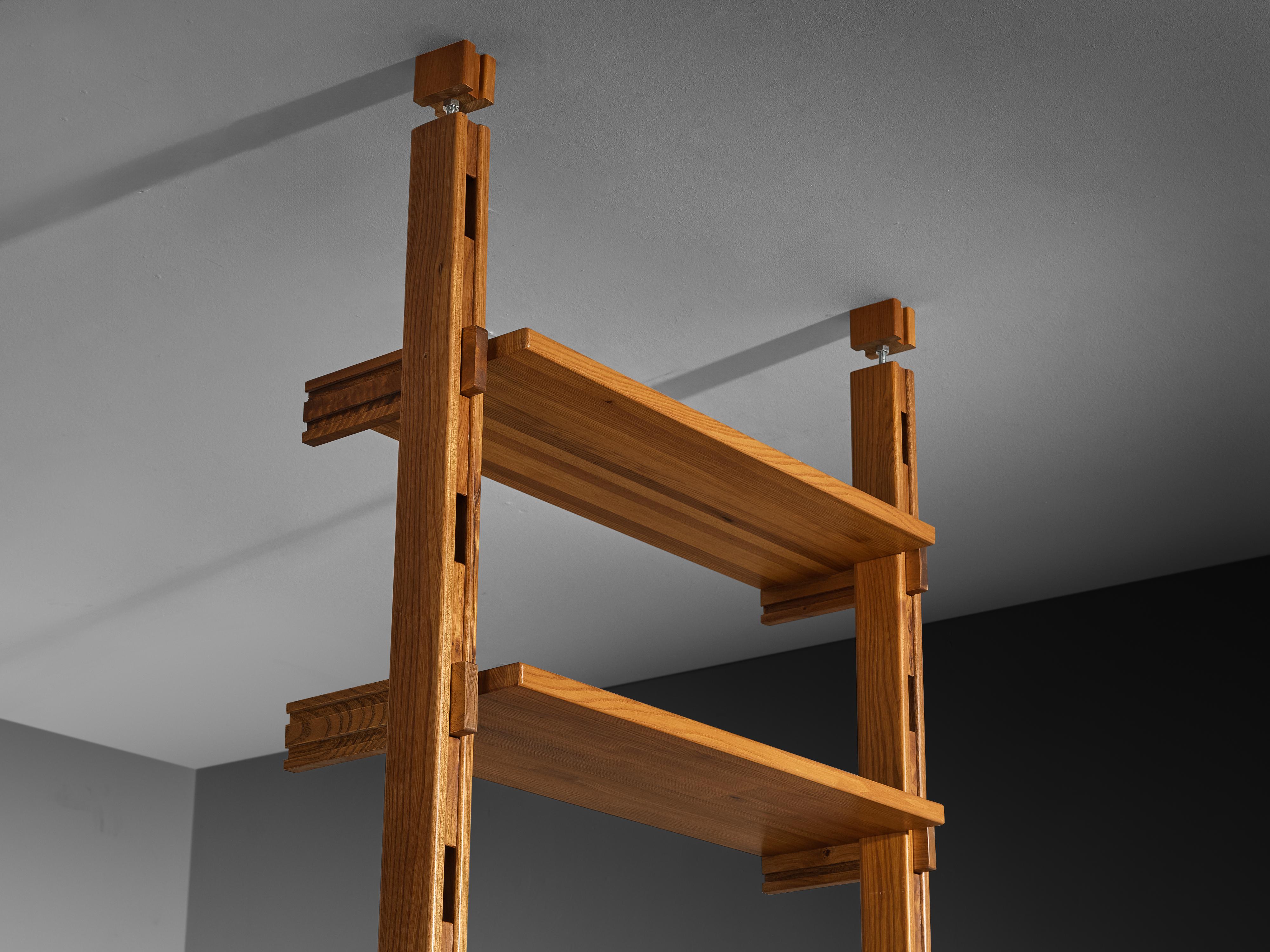 Galerie L'Orme Modular Wall Unit in Solid Elm For Sale 1