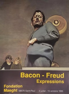 Poster originale della Galerie Maeght con opere di Francis Bacon e Lucian Freud, 1995