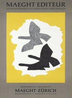 Poster originale della Galerie Maeght di Georges Braque, 1973
