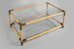 Galerie Maison et Jardin Bamboo Table and Two Side Tables, 1970s