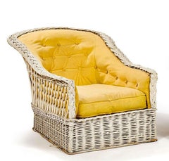 "Galerie Maison et Jardin" original pair of lacquered wicker daybeds circa 1950/