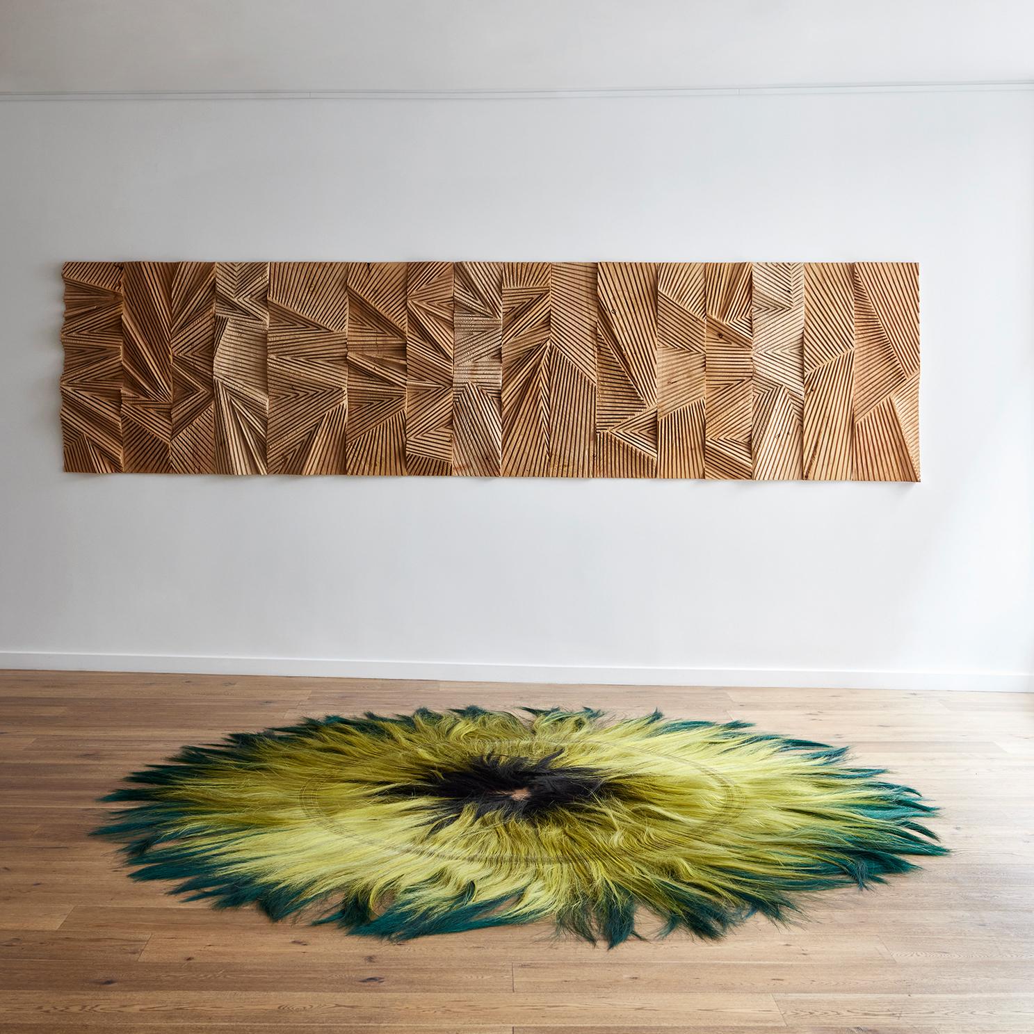 Zig Zag, sculpted wood panel made with Douglas-fir wood is a piece from Etienne Moyat, represented by Galerie Negropontes in Paris, France. 

Etienne Moyat’s work reflects his respect and love of nature. Trained as a cabinetmaker, his first