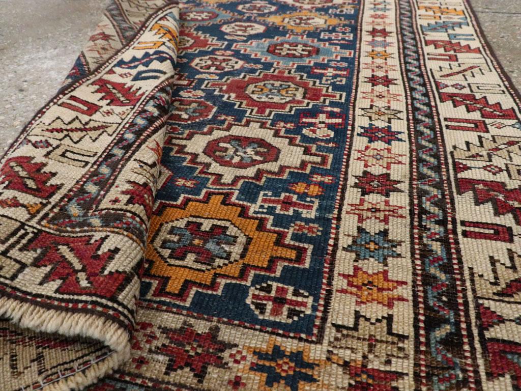 Galerie Shabab Collection Early 20th Century Caucasian Shirvan Throw Rug In Excellent Condition For Sale In New York, NY