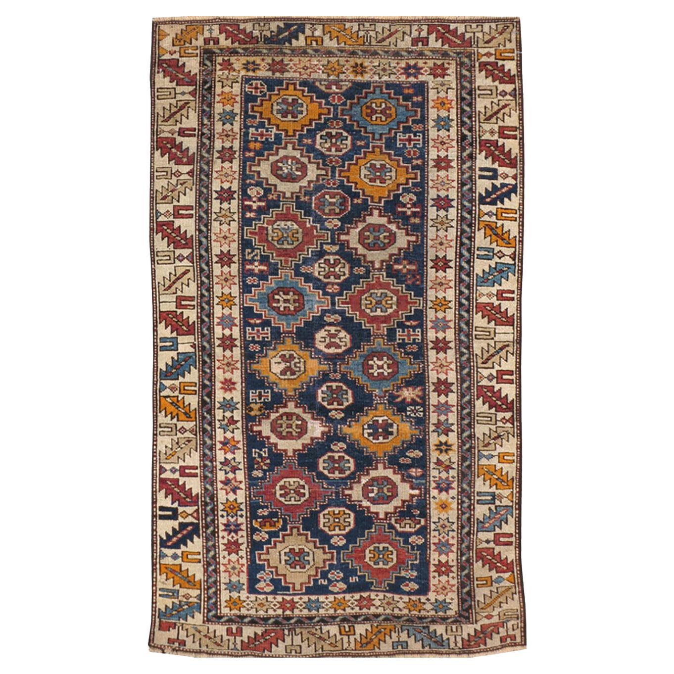 Galerie Shabab Collection Early 20th Century Caucasian Shirvan Throw Rug For Sale