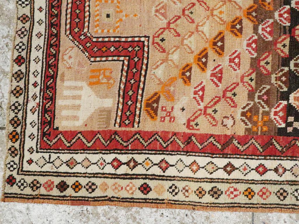 Hand-Knotted Galerie Shabab Collection Early 20th Century Caucasian Throw Rug For Sale