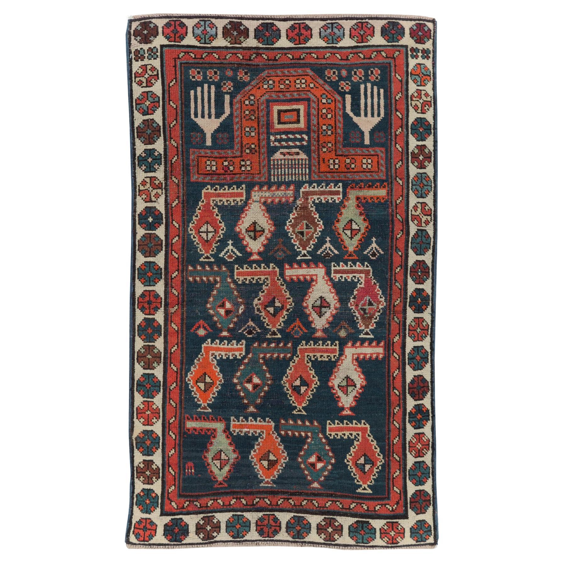 Galerie Shabab Collection Early 20th Century Caucasian Throw Rug For Sale
