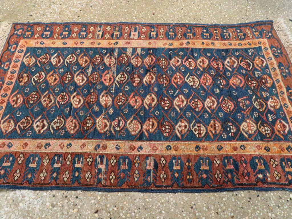 Hand-Knotted Galerie Shabab Collection Early 20th Century Central Asian Soumak Rug For Sale