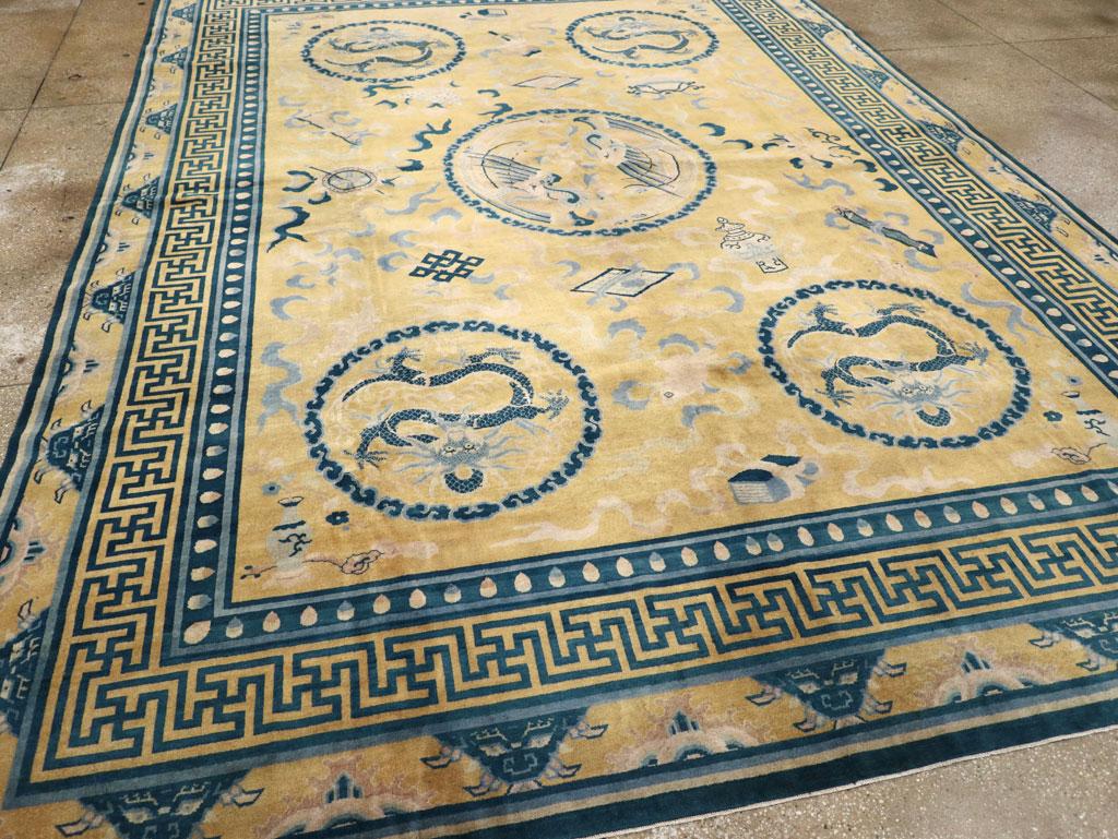 Wool Early 20th Century Chinese Peking Large Room Size Rug For Sale