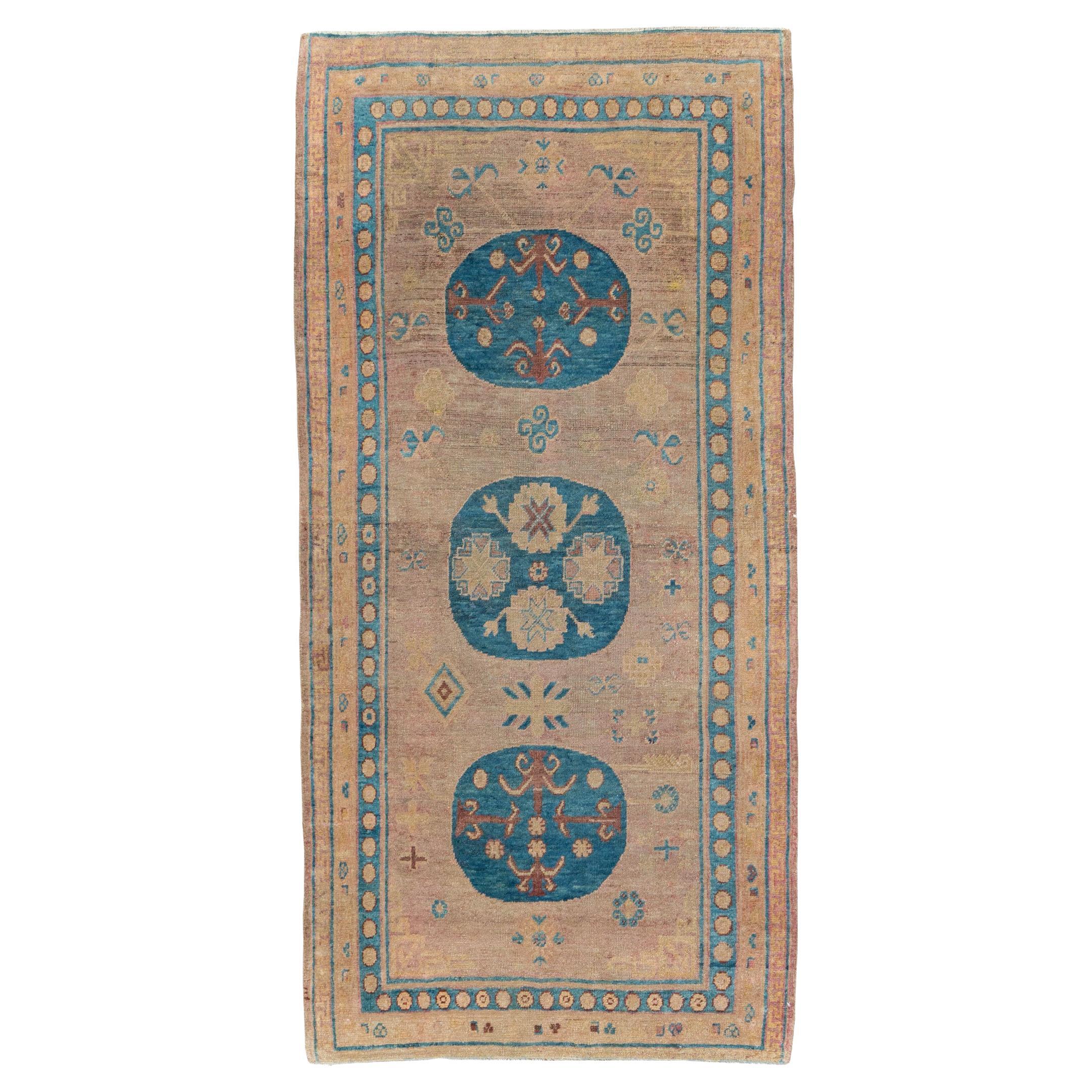 Galerie Shabab Collection Early 20th Century East Turkestan Khotan Accent Rug