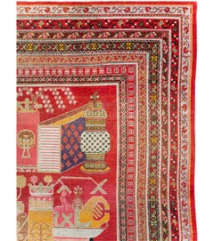 Galerie Shabab Collection Early 20th Century East Turkestan Vase Khotan Carpet