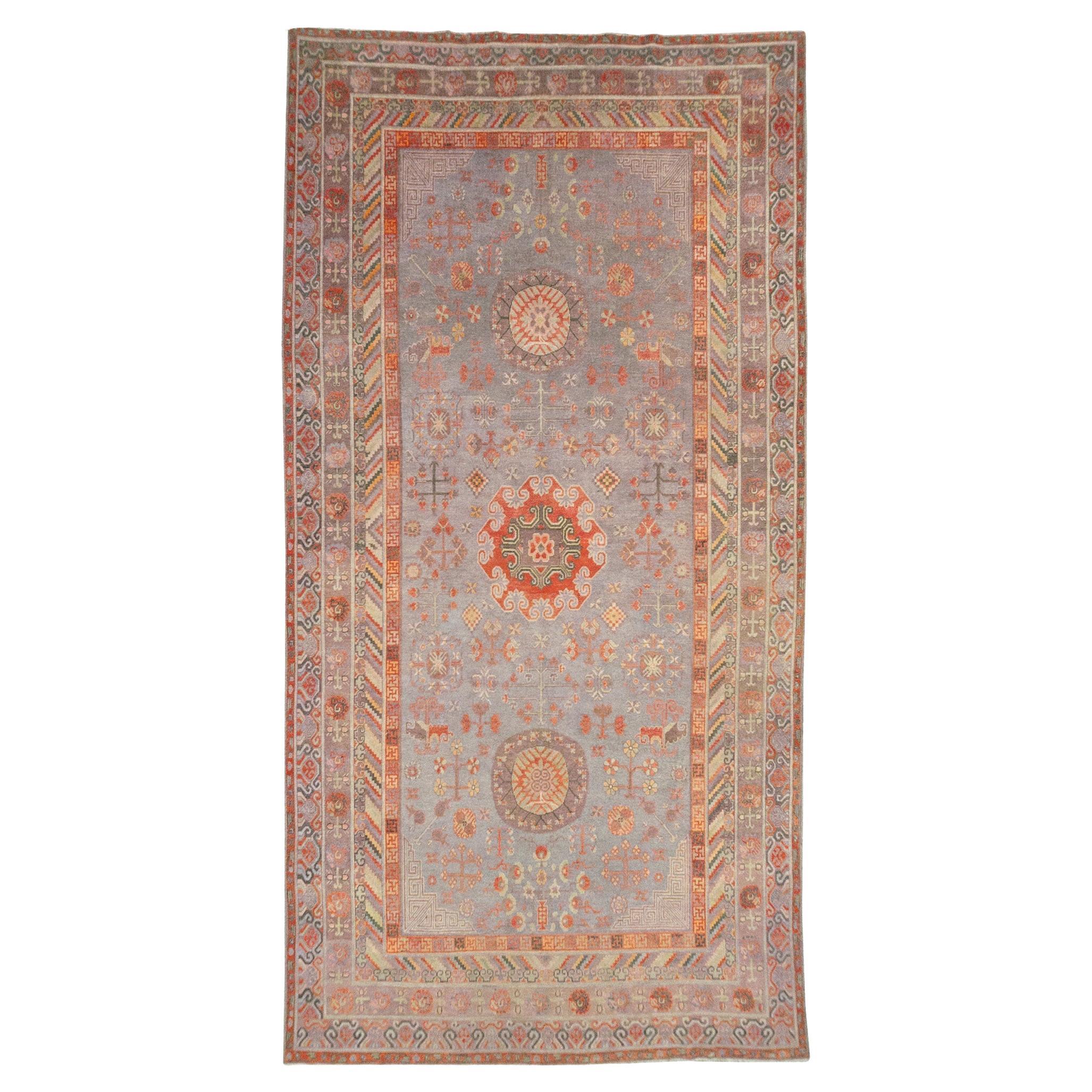 Galerie Shabab Collection Early 20th Century East Turkestan Khotan Carpet For Sale
