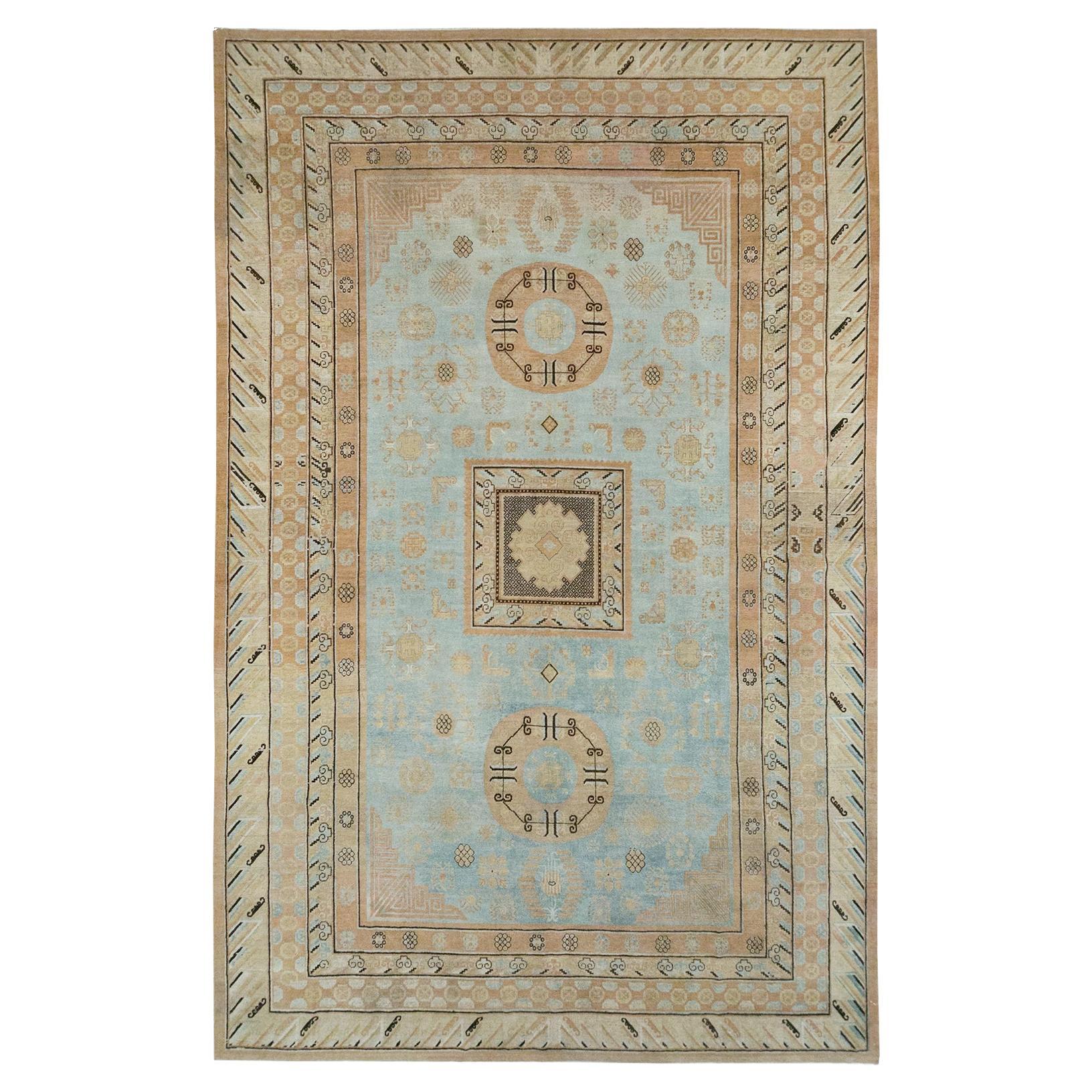 Galerie Shabab Collection Early 20th Century East Turkestan Khotan Large Carpet