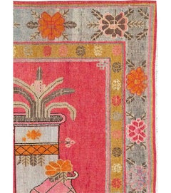 Galerie Shabab Collection Early 20th Century East Turkestan Pictorial Khotan Rug