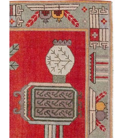 Galerie Shabab Collection Early 20th Century East Turkestan Pictorial Khotan Rug