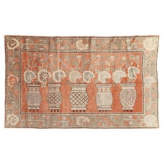 Galerie Shabab Collection Early 20th Century East Turkestan Pictorial Khotan Rug