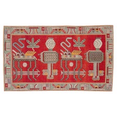 Galerie Shabab Collection Early 20th Century East Turkestan Pictorial Khotan Rug