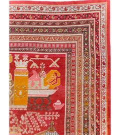 Galerie Shabab Collection Early 20th Century East Turkestan Vase Khotan Carpet