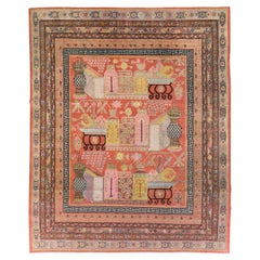 Galerie Shabab Collection Early 20th Century East Turkestan Vase Khotan Carpet