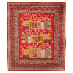 Galerie Shabab Collection Early 20th Century East Turkestan Vase Khotan Carpet
