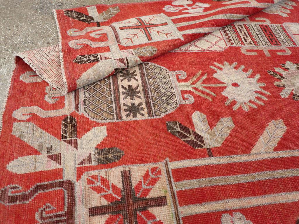 Early 20th Century Handmade East Turkestan Khotan Rug For Sale 1