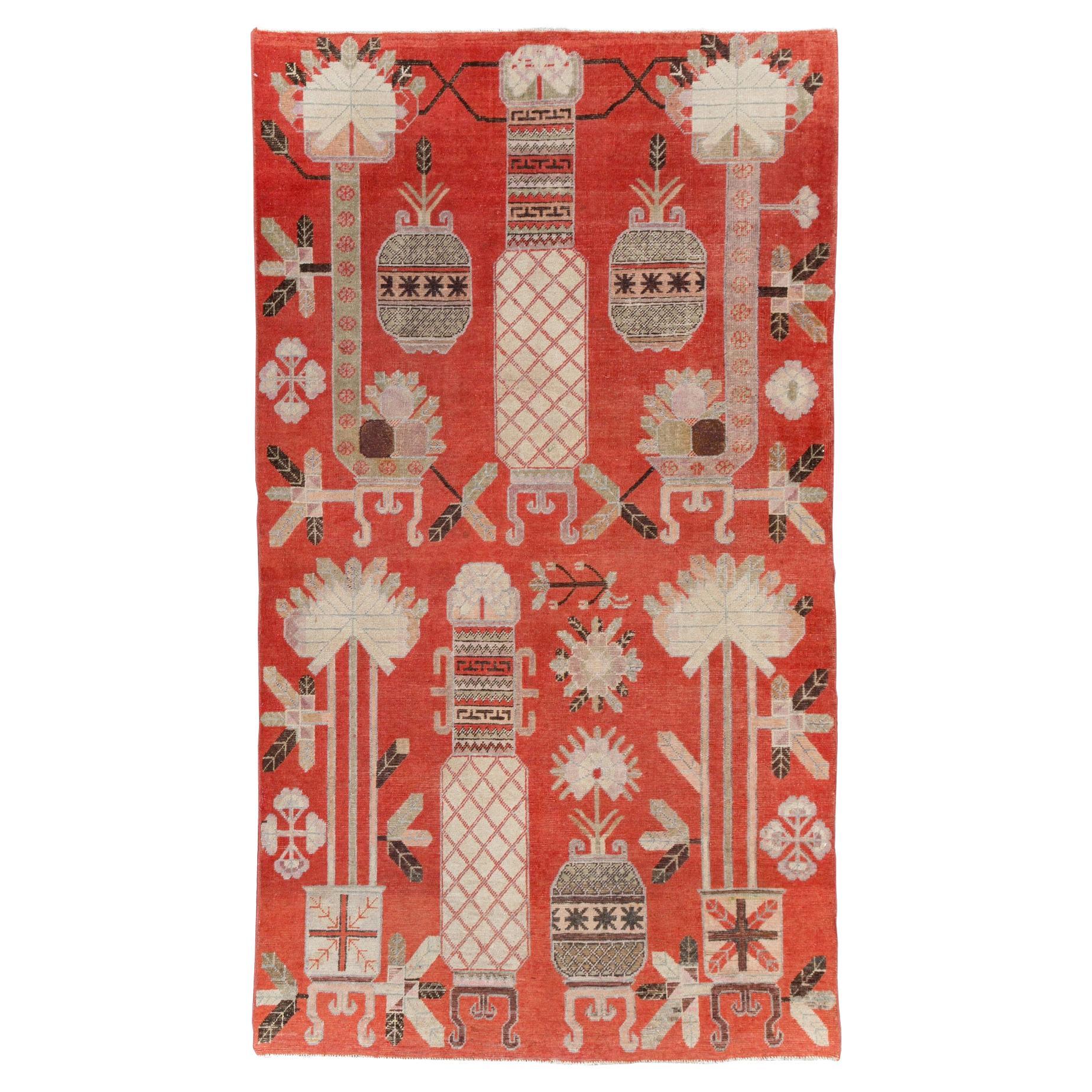 Early 20th Century Handmade East Turkestan Khotan Rug