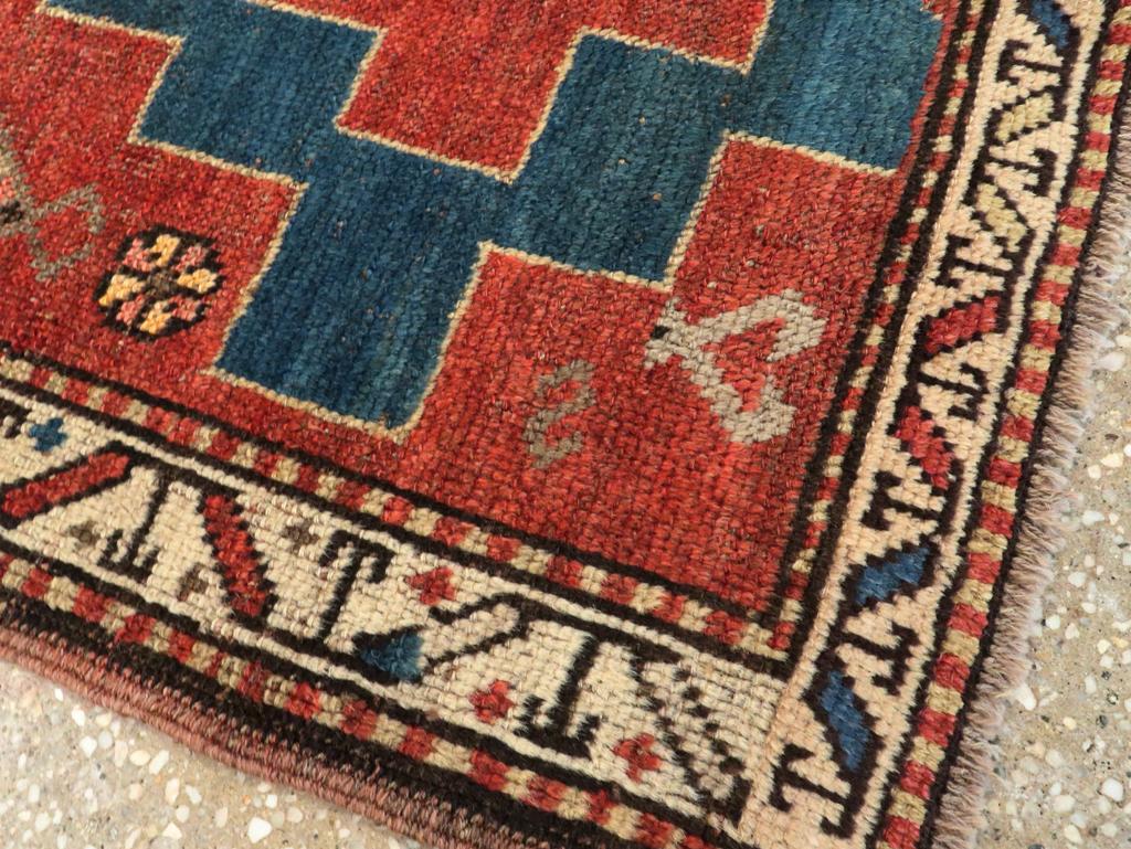 Galerie Shabab Collection Early 20th Century Persian Kurdish Throw Rug In Excellent Condition For Sale In New York, NY