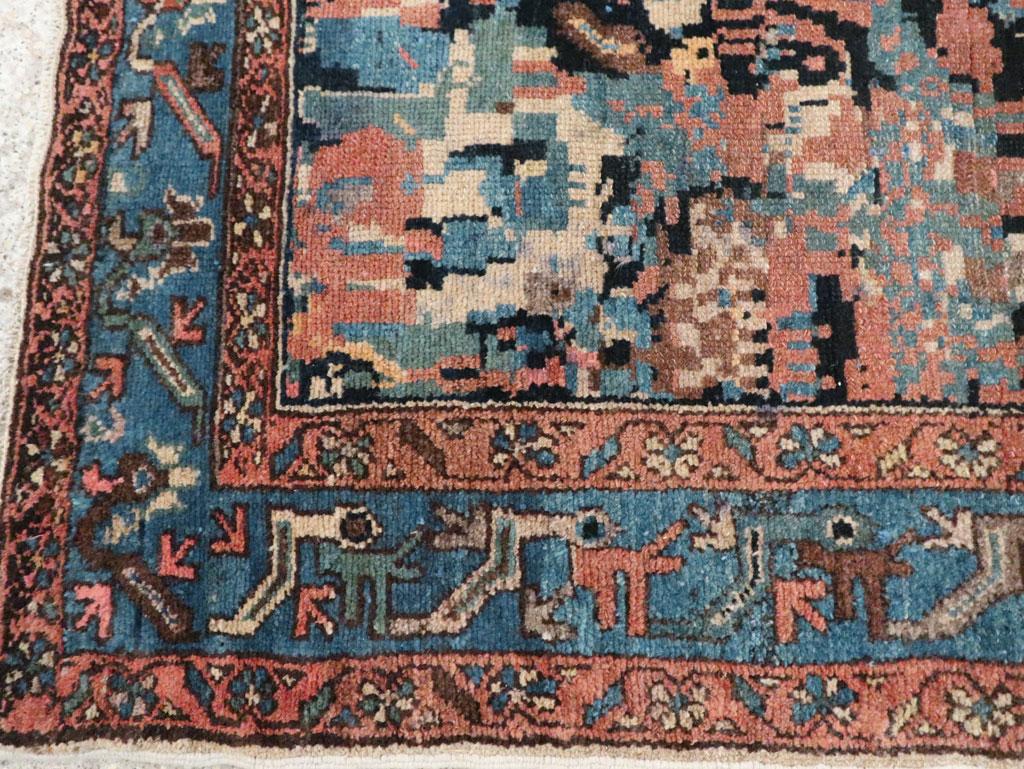 20ième siècle Galerie Shabab Collection début 20ème siècle Perse Malayer Square Throw Rug en vente