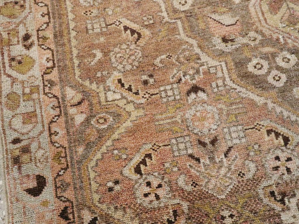 Hand-Knotted Galerie Shabab Collection Early 20th Century Persian Malayer Throw Rug For Sale
