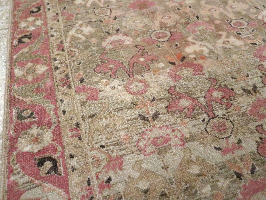 Hand-Knotted Galerie Shabab Collection Early 20th Century Persian Malayer Throw Rug For Sale