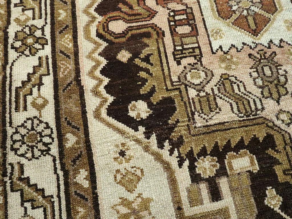 Hand-Knotted Galerie Shabab Collection Early 20th Century Persian Malayer Throw Rug For Sale