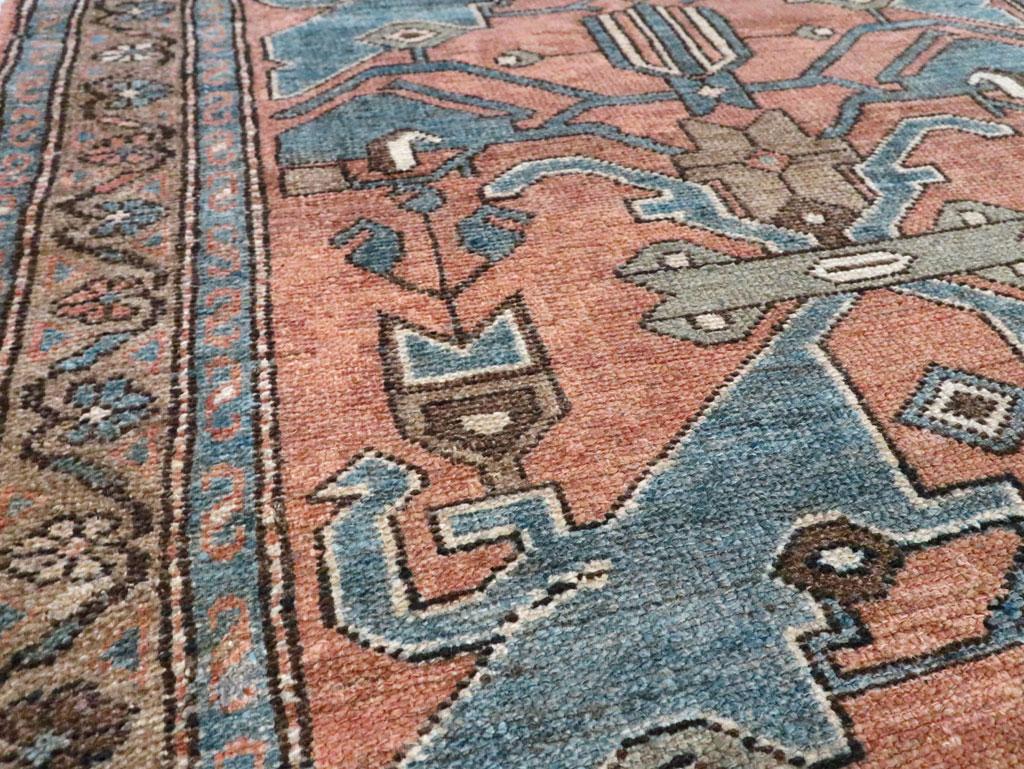 Hand-Knotted Galerie Shabab Collection Early 20th Century Persian Malayer Throw Rug For Sale