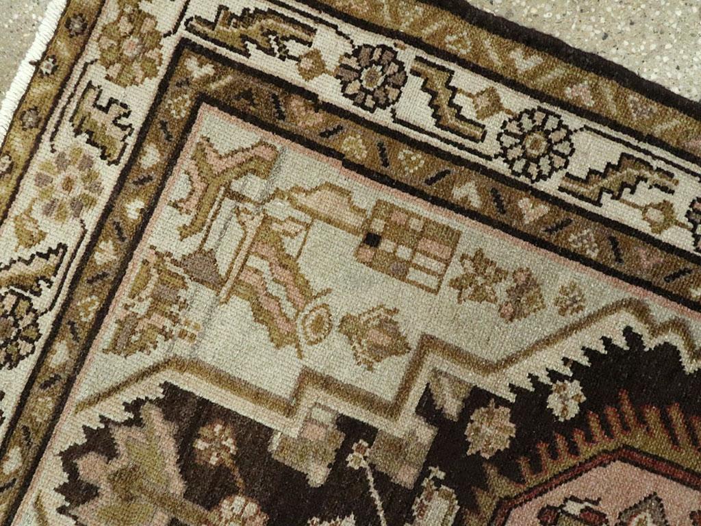Wool Galerie Shabab Collection Early 20th Century Persian Malayer Throw Rug For Sale