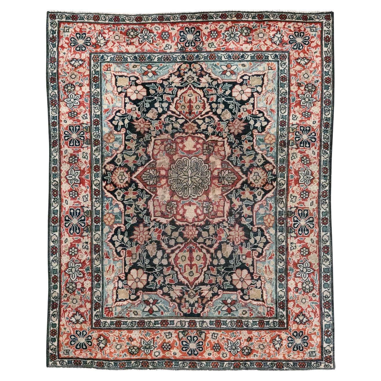 Galerie Shabab Collection Frühes 20. Jahrhundert Persischer Mohtasham Kashan Teppich