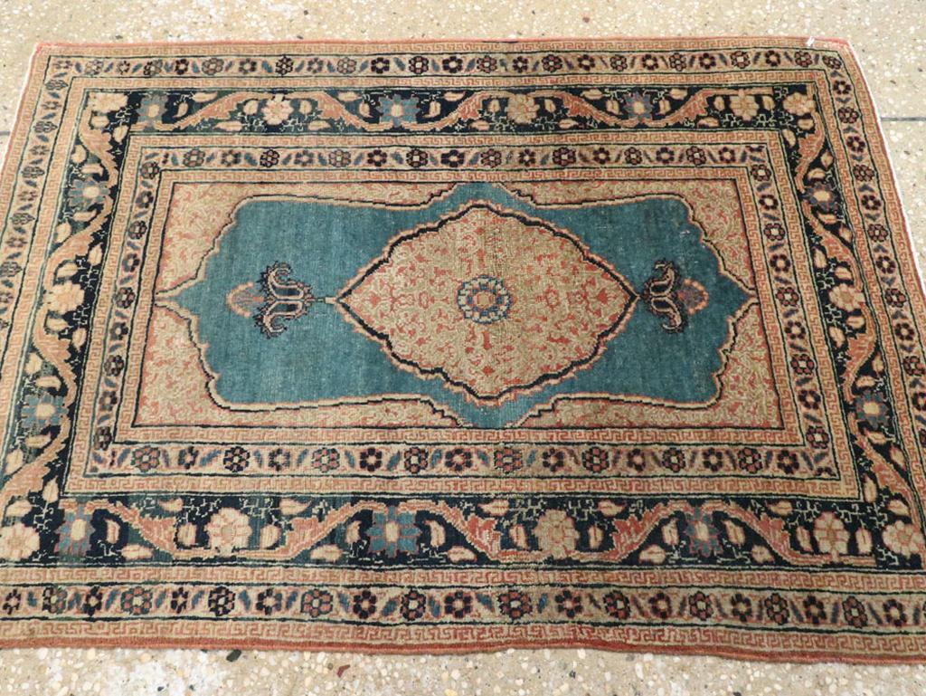 Annodato a mano Galerie Shabab Collection Early 20th Century Persian Tabriz Hagi Jalili Rug in vendita