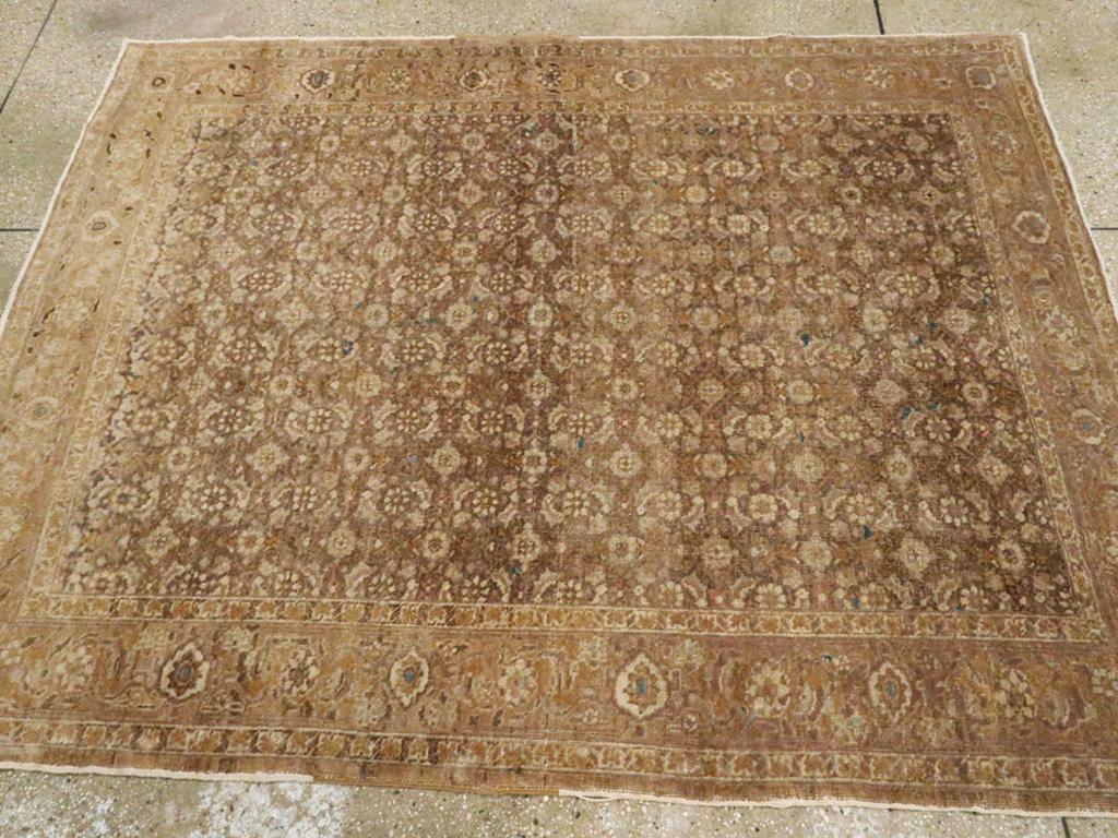 Noué à la main Collection Shabab Collection du début du 20e siècle Tabriz Persan Tapis carré en vente