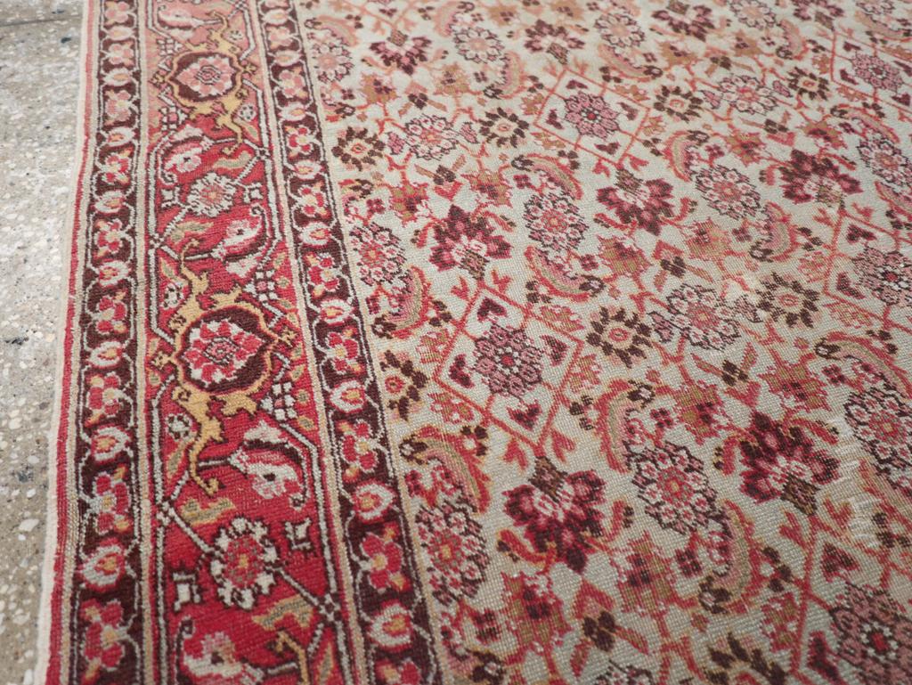 Hand-Knotted Galerie Shabab Collection Early 20th Century Persian Tabriz Throw Rug For Sale