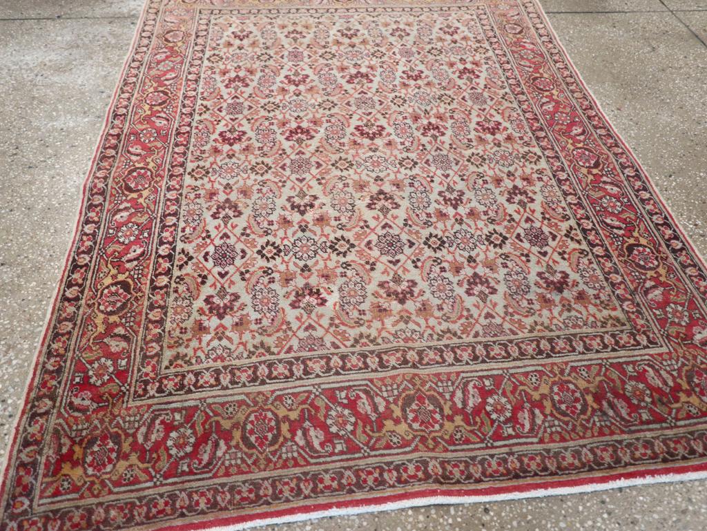 Galerie Shabab Collection Early 20th Century Persian Tabriz Throw Rug For Sale 1